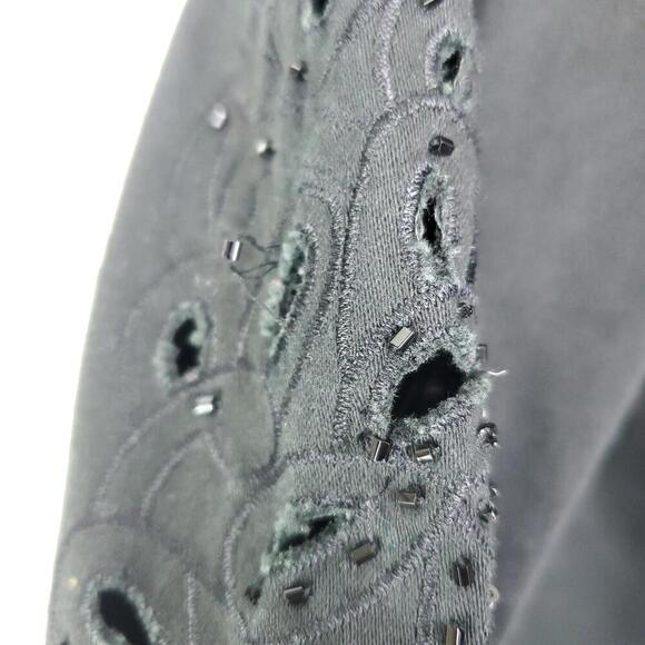 Joseph Ribkoff Jacket Womens Small Embroidered Cutout Sleeves Full Zip Evening - Picture 7 of 10